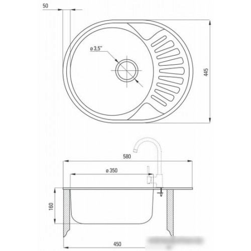 Кухонная мойка Deante Twist ZEU 311C (оформление)