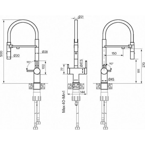 Смеситель Paulmark Gravity Gr213888-LG (золото/светлое золото)