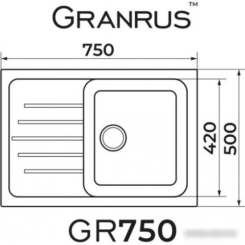 Кухонная мойка Granrus GR-750 (антрацит)