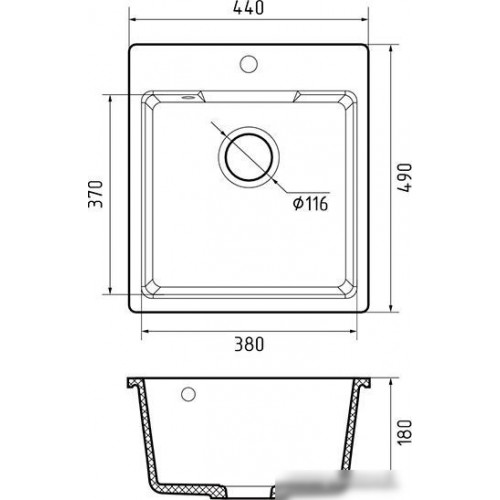 Кухонная мойка GranFest QUARZ GF-UR-644 (белый)