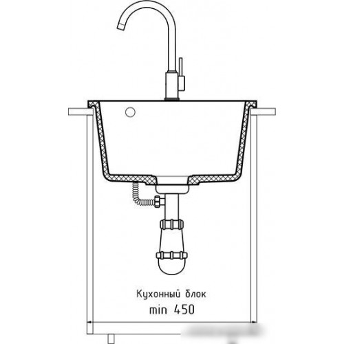 Кухонная мойка GranFest QUARZ GF-UR-644 (песочный)