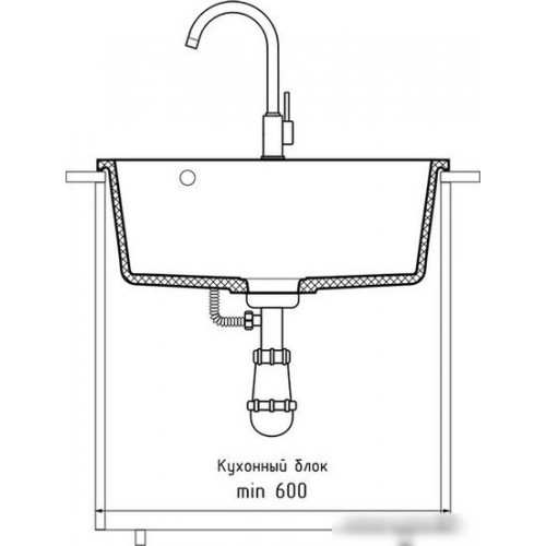 Кухонная мойка GranFest QUARZ GF-UR-658 (черный)