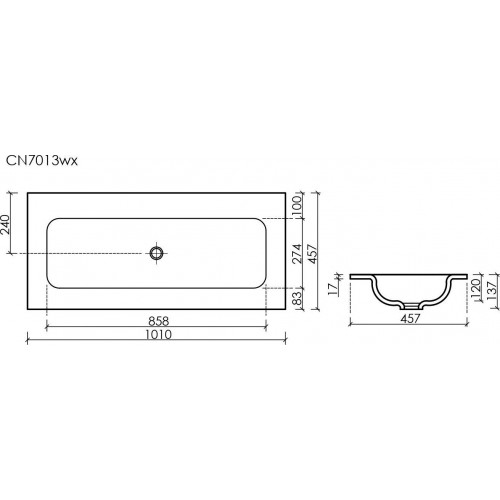 Умывальник Ceramica Nova CN7013MBwx