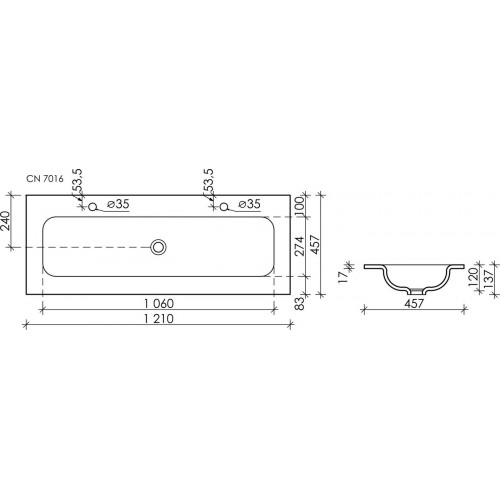 Умывальник Ceramica Nova CN7016MB