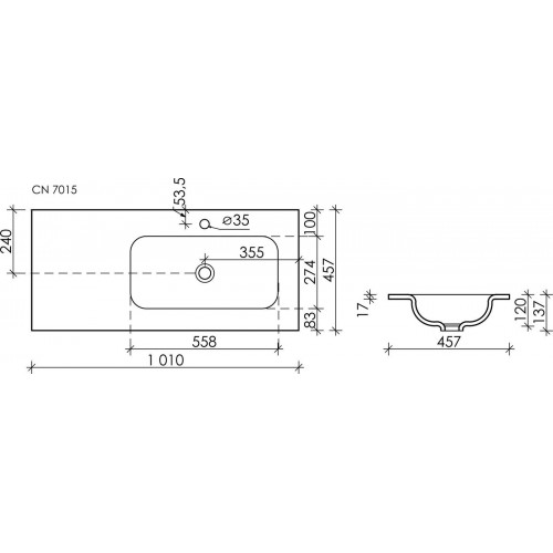 Умывальник Ceramica Nova CN7015MB