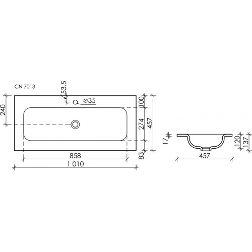 Умывальник Ceramica Nova CN7013MB