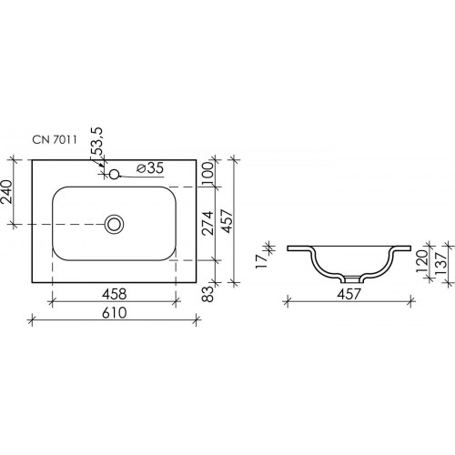 Умывальник Ceramica Nova CN7011MB