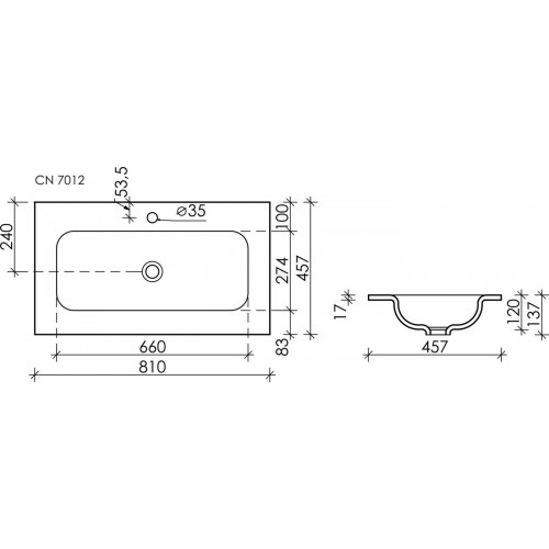 Умывальник Ceramica Nova CN7012MB
