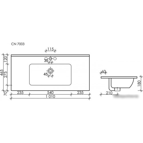 Умывальник Ceramica Nova Element CN7003MB
