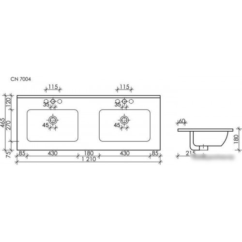 Умывальник Ceramica Nova Element CN7006MB