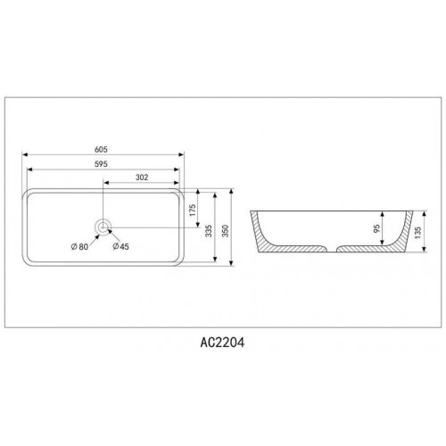 Умывальник Abber Rechteck AC2204MBG (зеленый матовый)