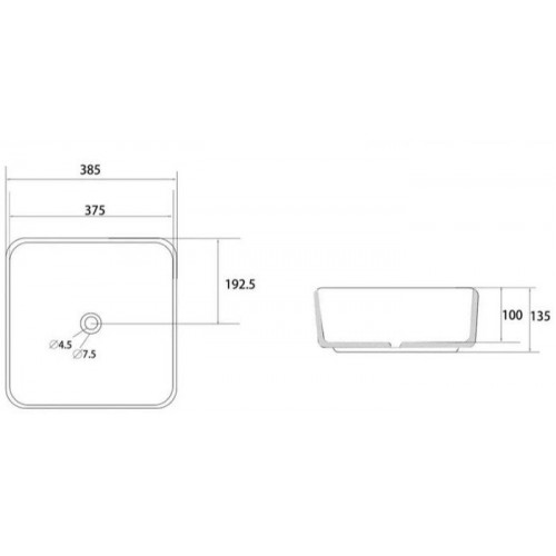 Умывальник Abber Rechteck AC2211MB (черный матовый)