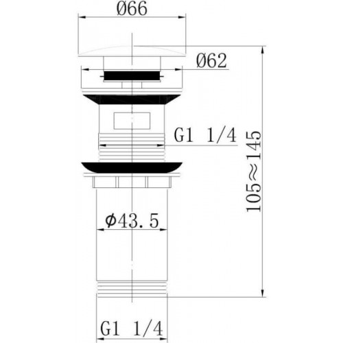 Донный клапан Abber AF0009W (с переливом, белый)