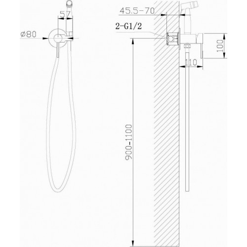 Гигиенический душ Abber Wasser Kreis AF8125NG (никель)