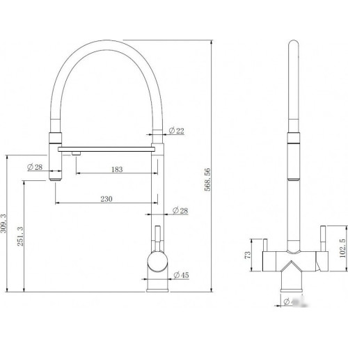 Смеситель Abber Wasser Kreis AF81141G (золото матовое)