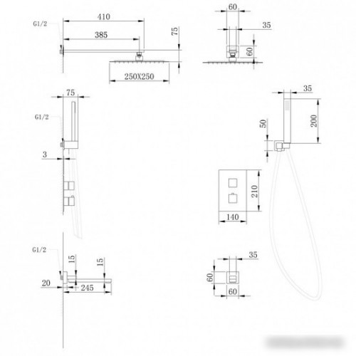 Душевая система Abber Daheim AF8250 (хром)