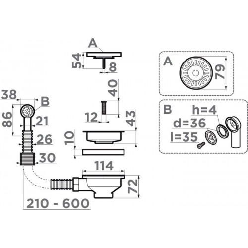 Слив-перелив Omoikiri D-01 AB 4996529