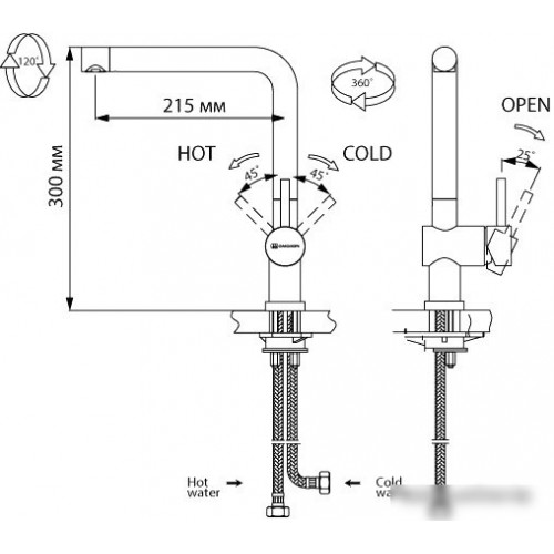 Смеситель Omoikiri Akashi (OAK-CR-35)