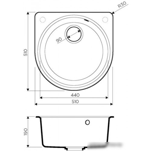 Кухонная мойка Omoikiri Akegata 51-BL