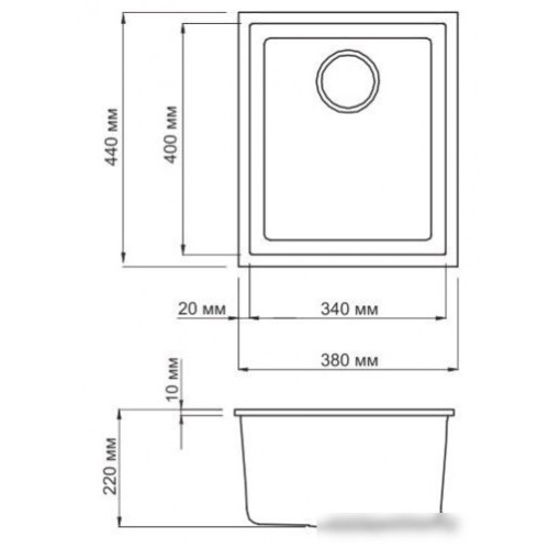 Кухонная мойка Omoikiri Bosen 38-U-BL (4993157)