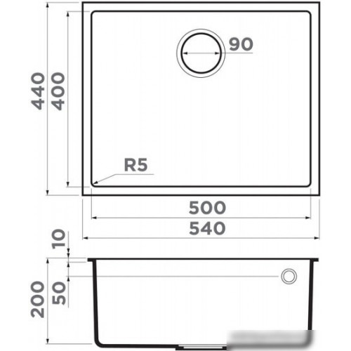 Кухонная мойка Omoikiri Bosen 54-U GR (leningrad grey)