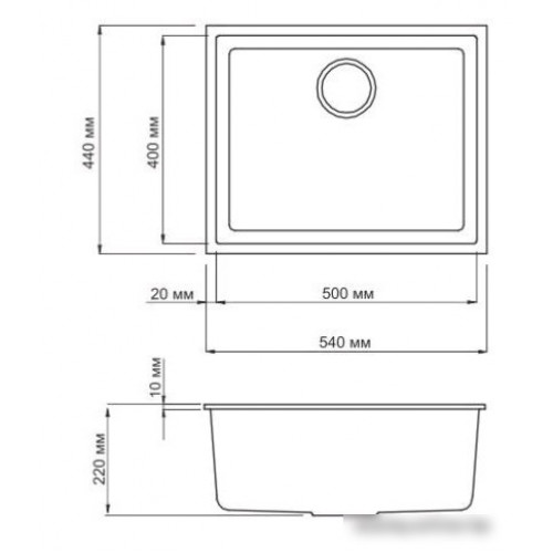 Кухонная мойка Omoikiri Bosen 54-U-WH (4993164)