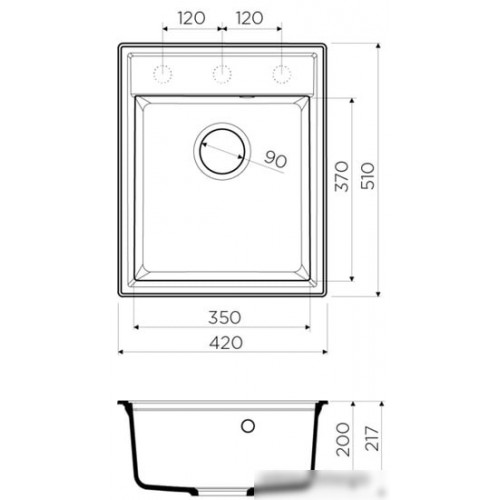 Кухонная мойка Omoikiri Daisen 42 BE