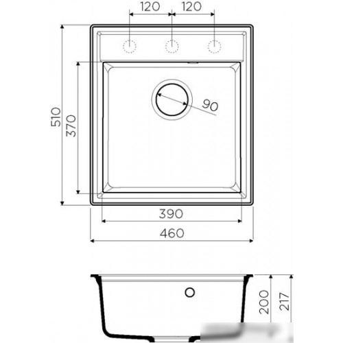 Кухонная мойка Omoikiri Daisen 46 PA