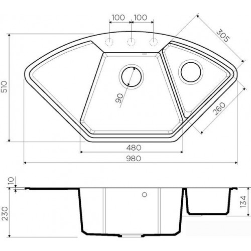 Кухонная мойка Omoikiri Yonaka 98C GR