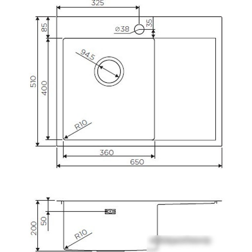 Кухонная мойка Omoikiri Akisame 65-IN-R