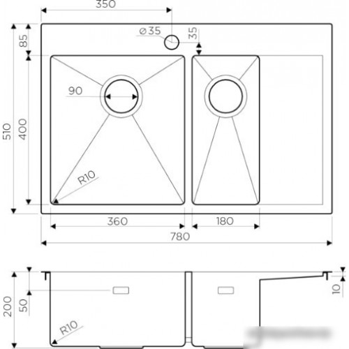 Кухонная мойка Omoikiri Akisame 78-2 IN-L