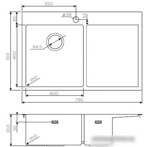 Кухонная мойка Omoikiri Akisame 78 IN-R