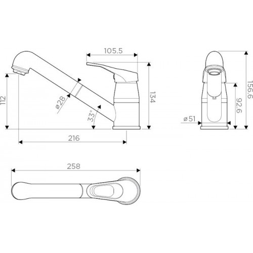 Смеситель Omoikiri Tateyama-S PL (платиновый)
