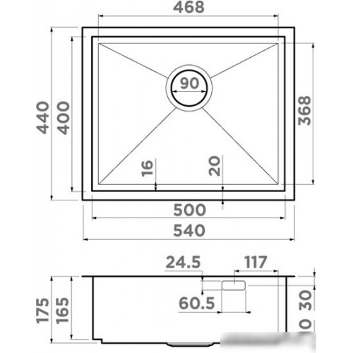 Кухонная мойка Omoikiri Kasen 54-16 INT LG (светлое золото)