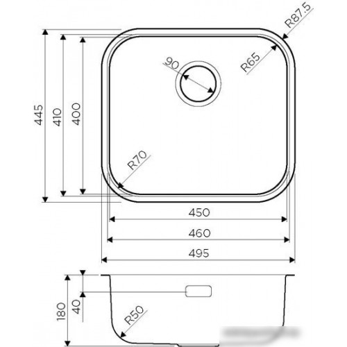 Кухонная мойка Omoikiri Omi 49-U IN