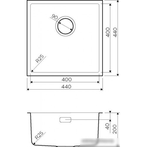 Кухонная мойка Omoikiri Tadzava 44-U Quadro IN