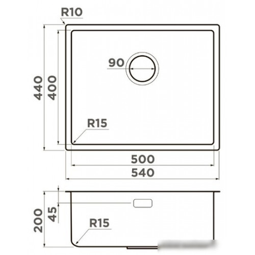 Кухонная мойка Omoikiri Tadzava 54-U/I Ultra 15 IN (нержавеющая сталь)