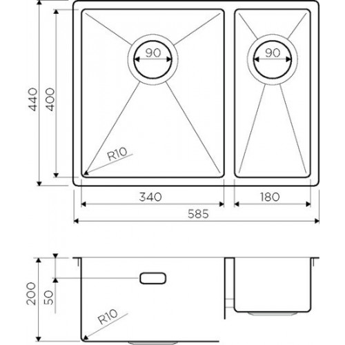 Кухонная мойка Omoikiri Taki 58-2-U/IF IN-L