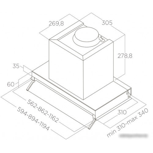 Кухонная вытяжка Elica Boxin LX/BL MAT/A/90 PRF0172167