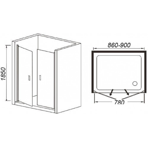 Душевая дверь WeltWasser WW600 600K2-90