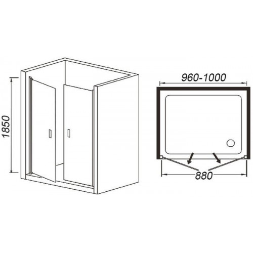 Душевая дверь WeltWasser WW600 600K2-100