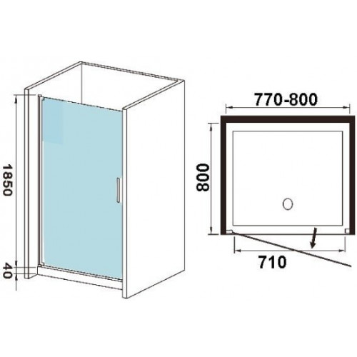 Душевая дверь WeltWasser WW600 600K1-80