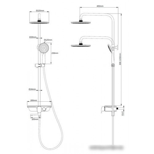 Душевая система WeltWasser WW DP 1020 CR