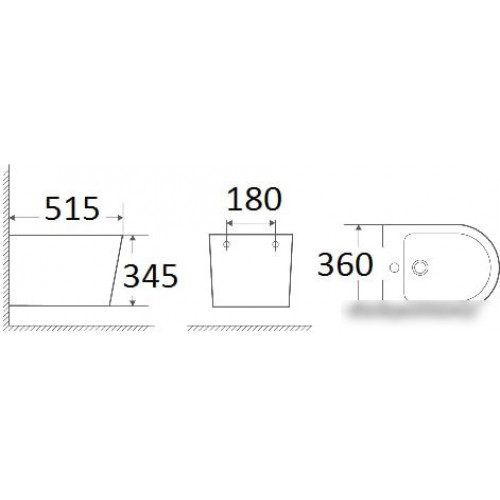 Биде WeltWasser Salzbach 005 MT-BL (черный матовый)