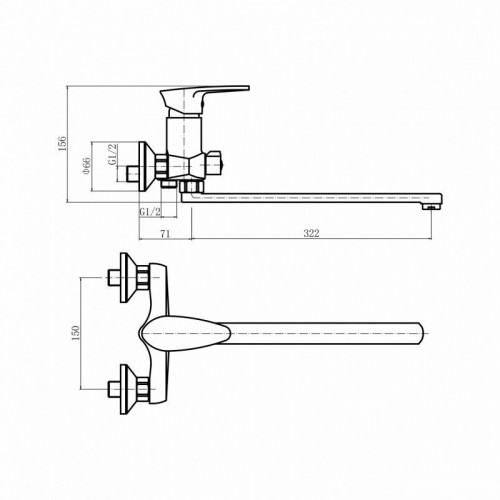 Смеситель PLstart PL2205-8 (белый)