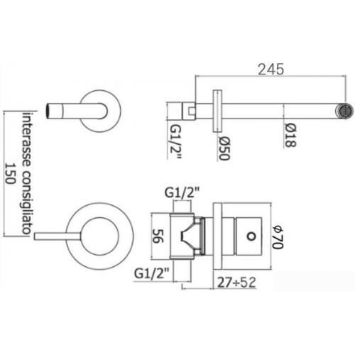Смеситель Paffoni Light LIG007BO70