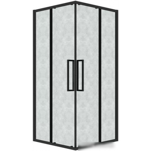 Душевой уголок Grossman Cosmo 80x80x195 300.K33.02.8080.21.02 (черный матовый/шиншилла стекло)