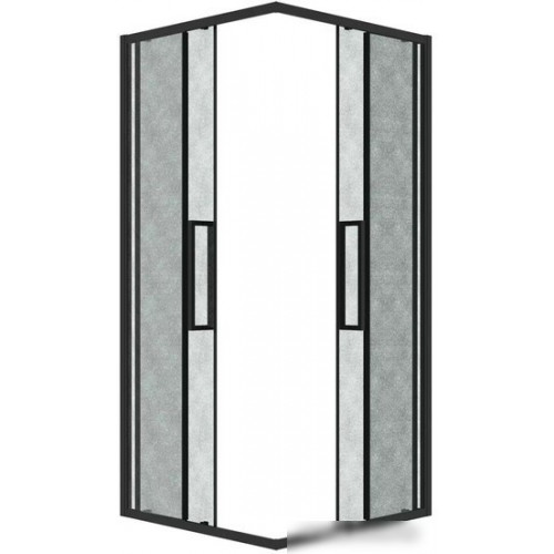 Душевой уголок Grossman Cosmo 80x80x195 300.K33.02.8080.21.02 (черный матовый/шиншилла стекло)