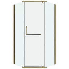 Душевой уголок Grossman Pragma 90x90x195 302.K33.03.9090.32.00 (золото сатин/прозрачное стекло)