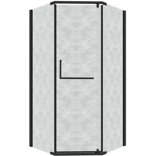 Душевой уголок Grossman Pragma 90x90x195 302.K33.03.9090.21.02 (черный матовый/шиншилла стекло)